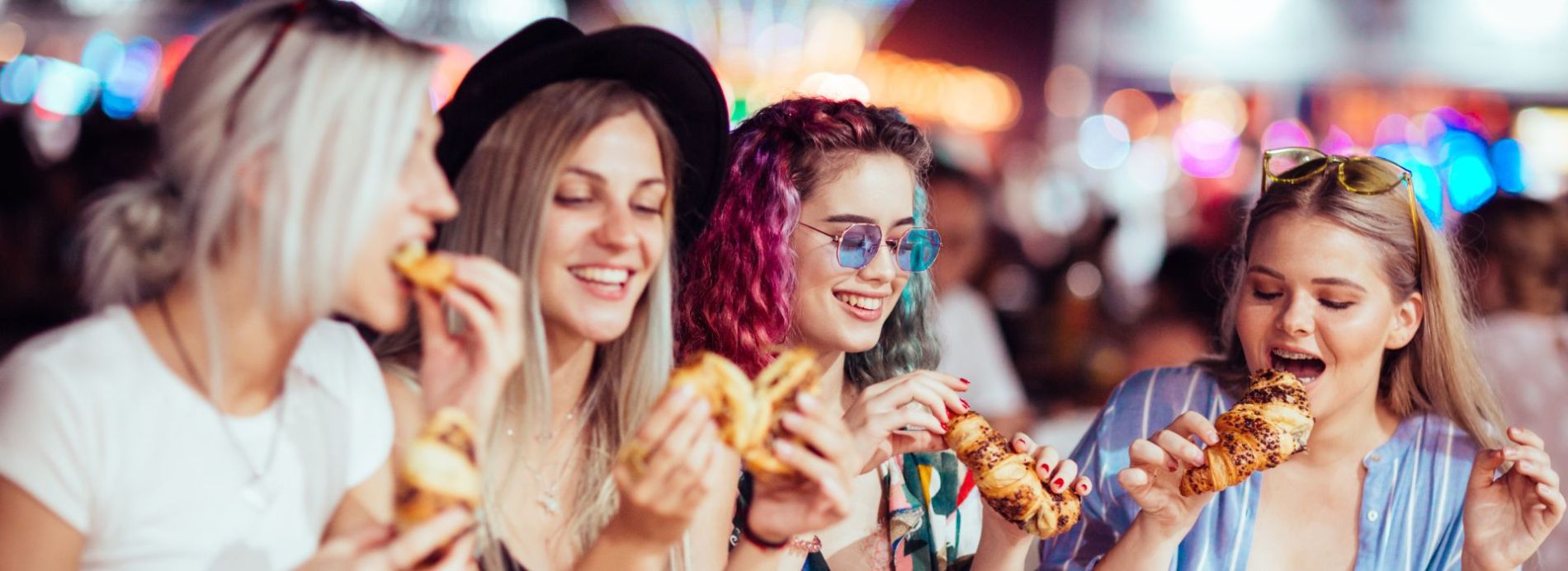 friends enjoying food at a Gruene event